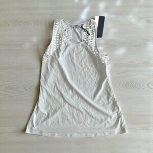 L’ETOILE White Tennis Racerback Tank Top Size Medium NEW with tags